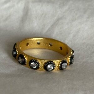 New Freida Rothman Sterling and matte gold Black and silver stud Accents